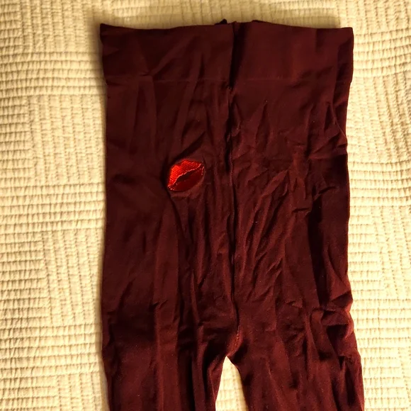 Burgundy opaque tights L/XL - Picture 1 of 6